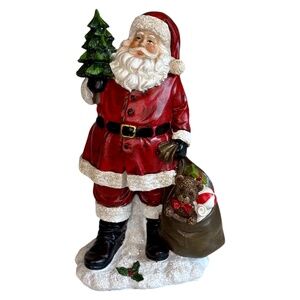 Resin Santa Claus Holding Christmas Tree & Sack  of Gifts 2017 Hobby Lobby